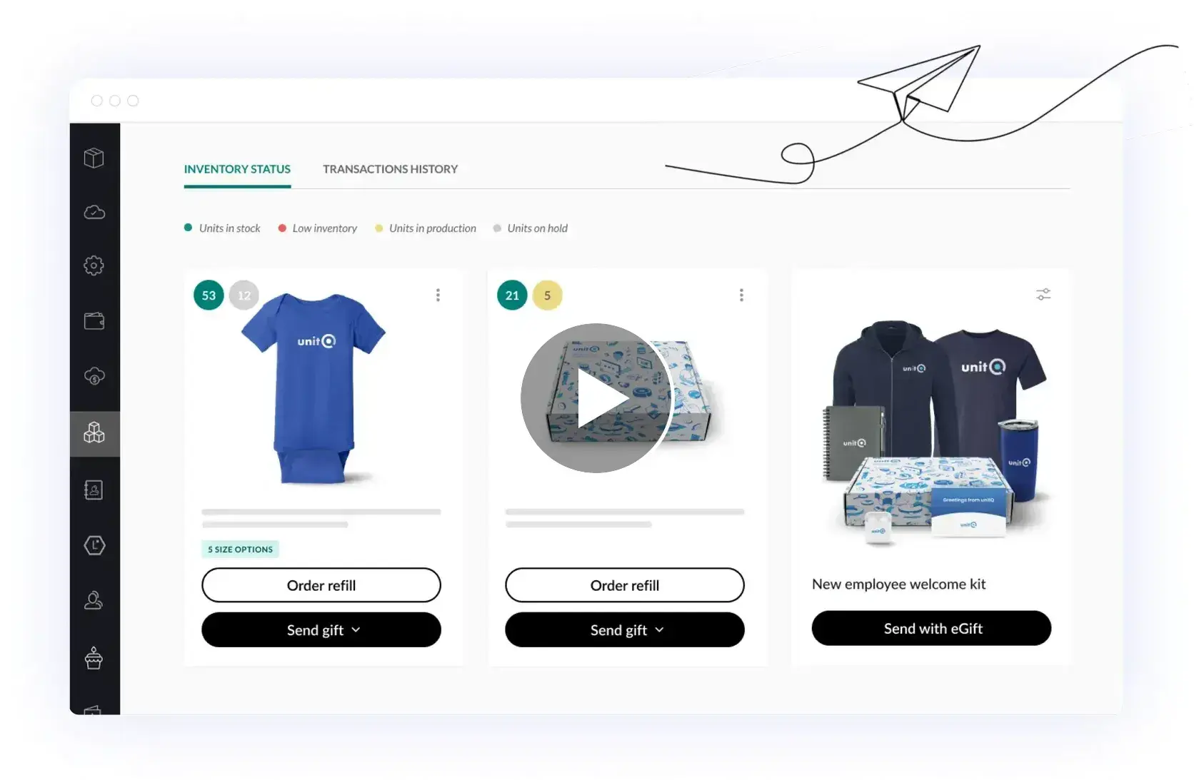 Control and manage it all online with our swag management platform.