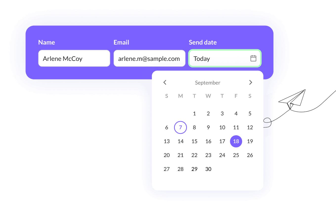 Enter your contacts and the date