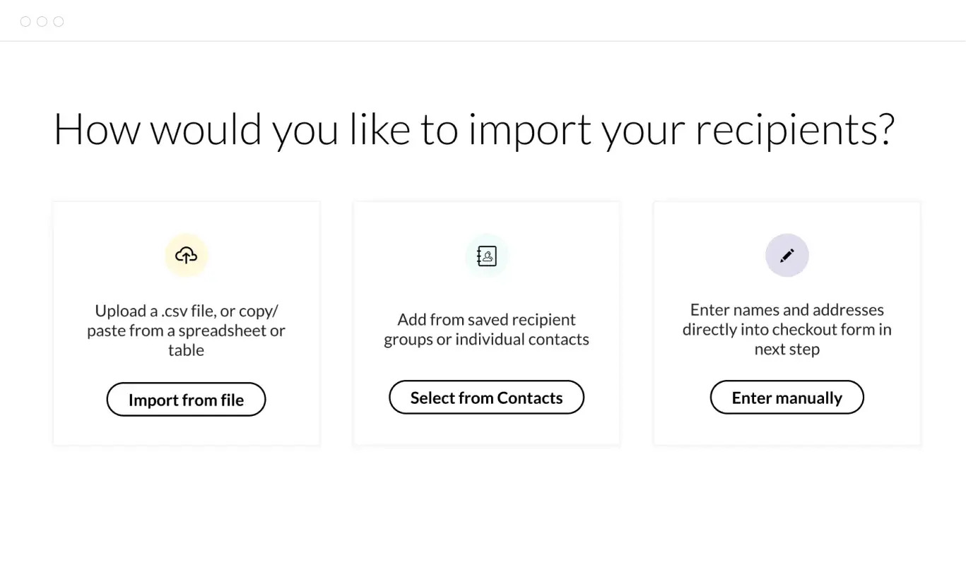 Enter emails for your eGiftable item