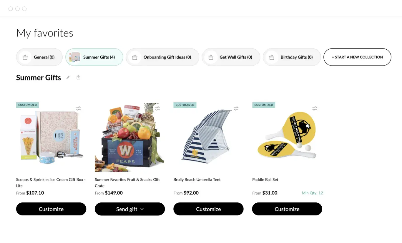 Create wish lists