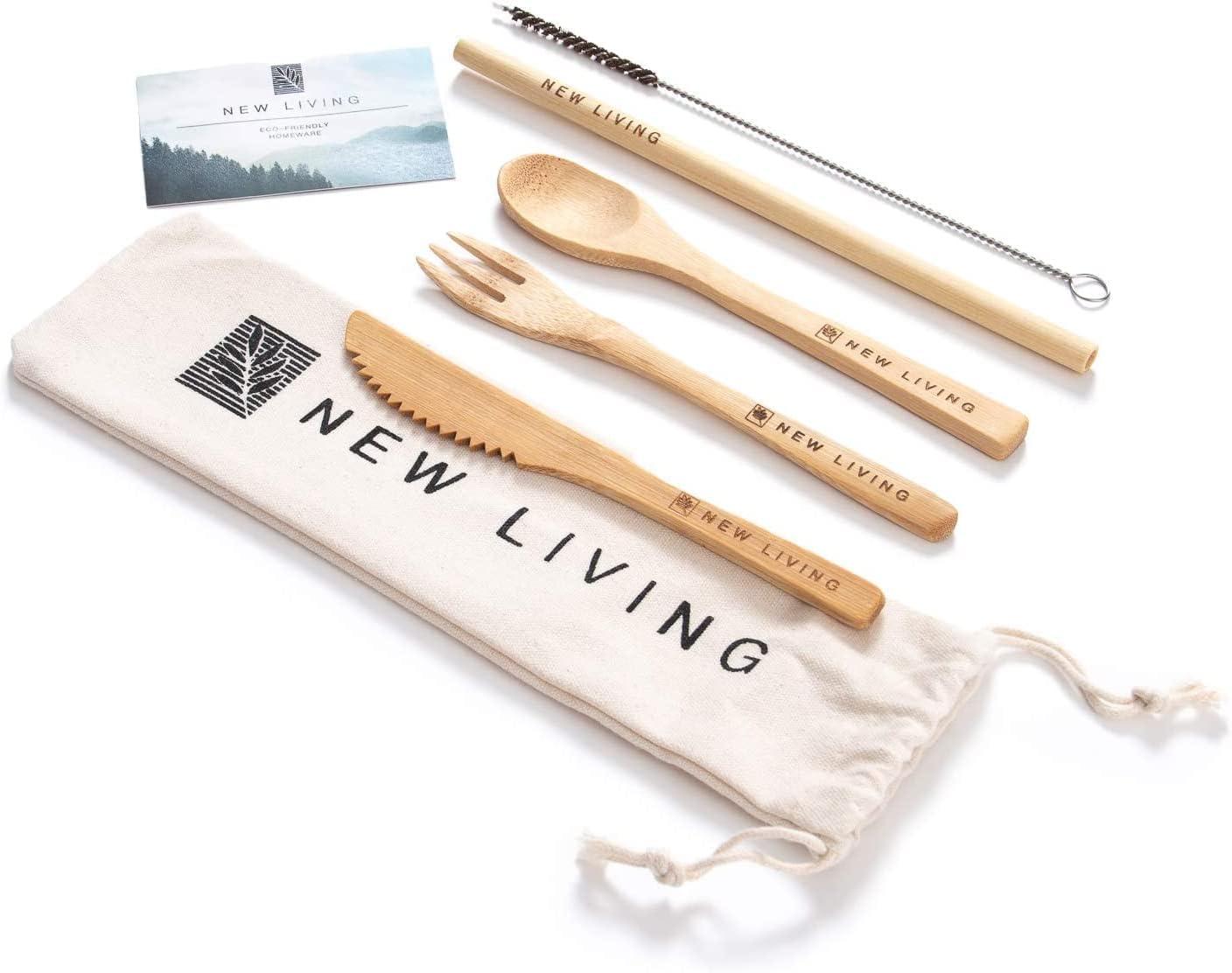 Bamboo Cutlery & Straw Travel Set