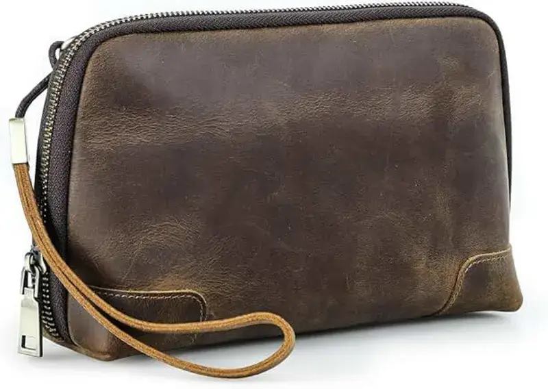 Italian Leather Pouch Tech and Travel Kit